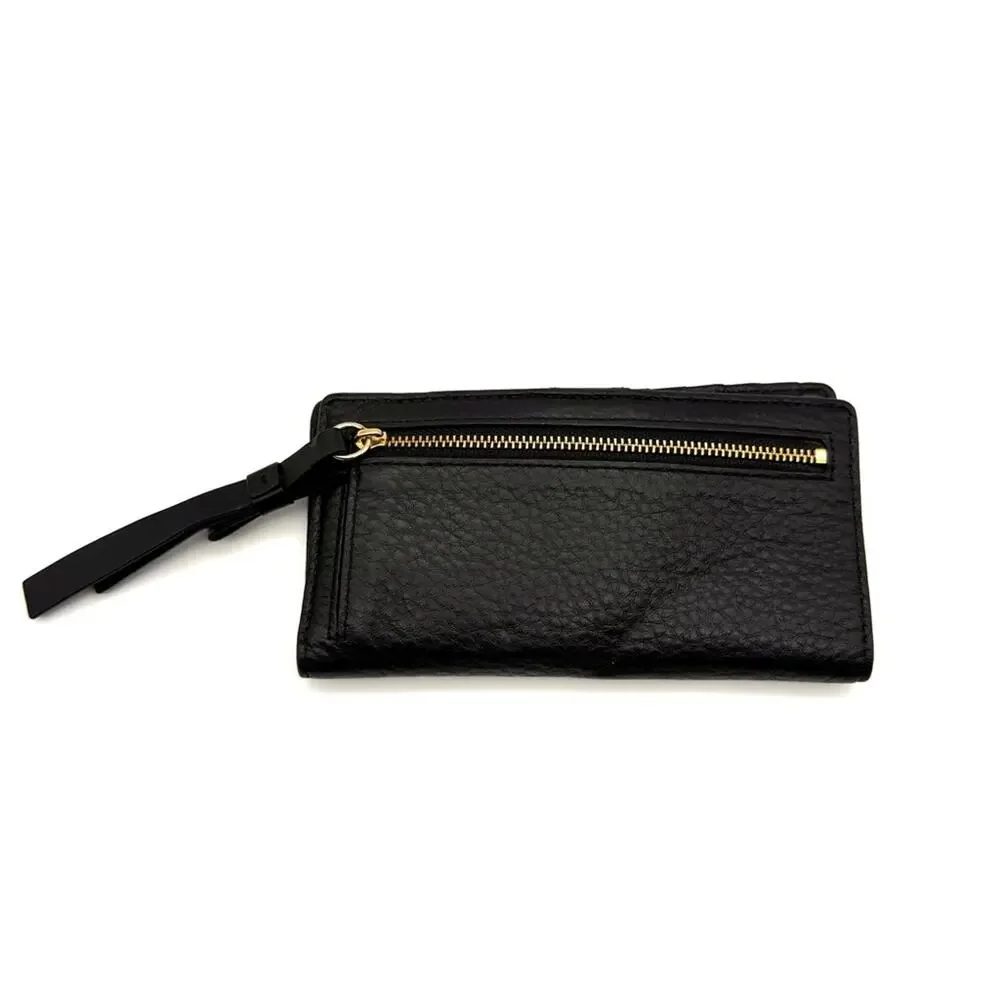 Kate Spade Stacy Leroy Street Wallet Black Pebble Leather WLRU1894